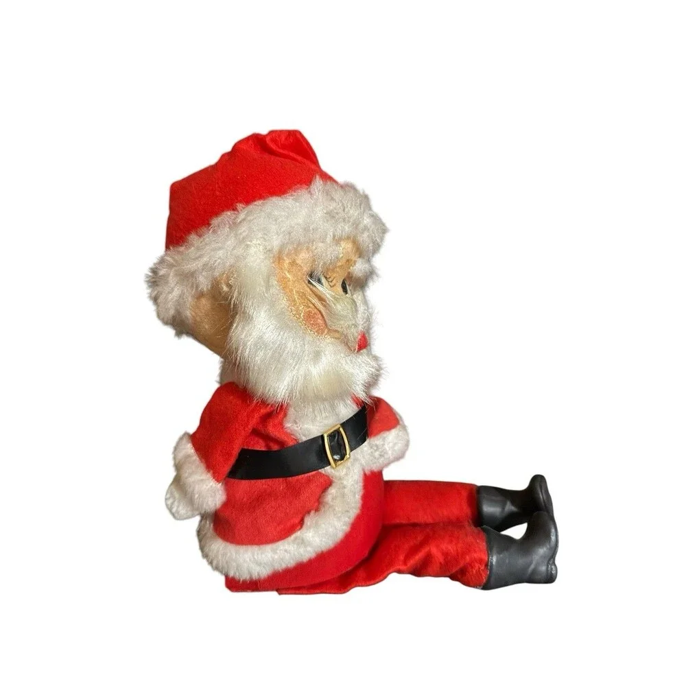 Vtg MCM Homemade Santa Claus Shelf Sitter Christmas Musical Windup One Of A Kind